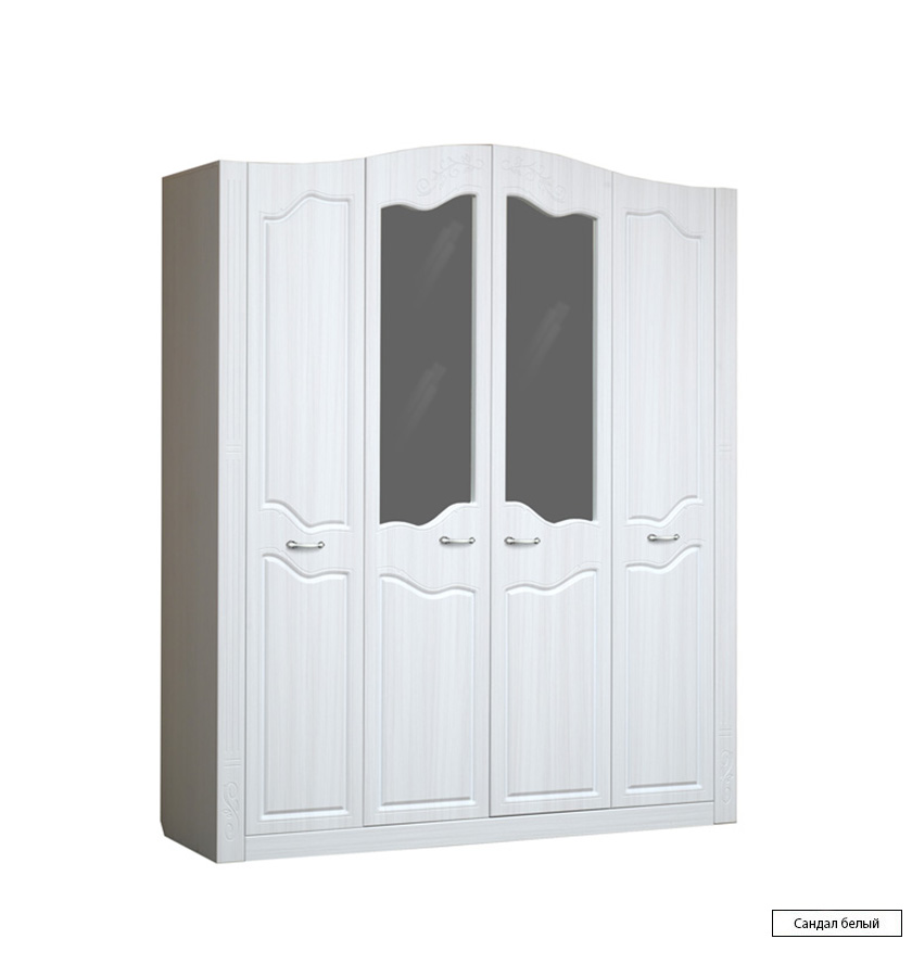 ЕВА-10 Шкаф 4-х дверн. для платья и белья (1884*2304*583) МДФ АСМ