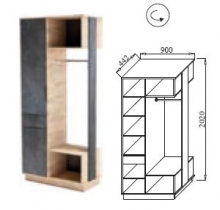 Визит-3 LOFT ВЗ-2 Шкаф комбинированный ЛДСП АСМ СНЯТ
